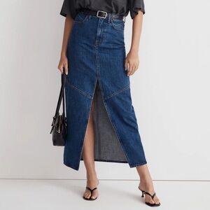 Madewell | Denim mid-rise maxi skirt
